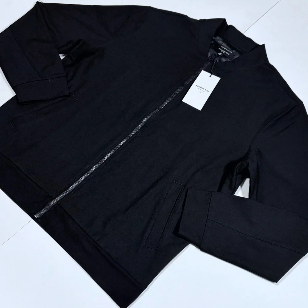 Kenneth Cole New York Men’s Full Zip Bomber Jacket KF9L48BLK black size M medium